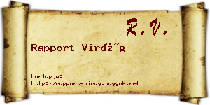 Rapport Virág névjegykártya